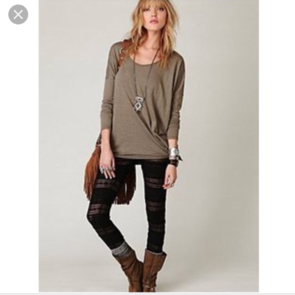 Free People Lace Ruffle Leggings
